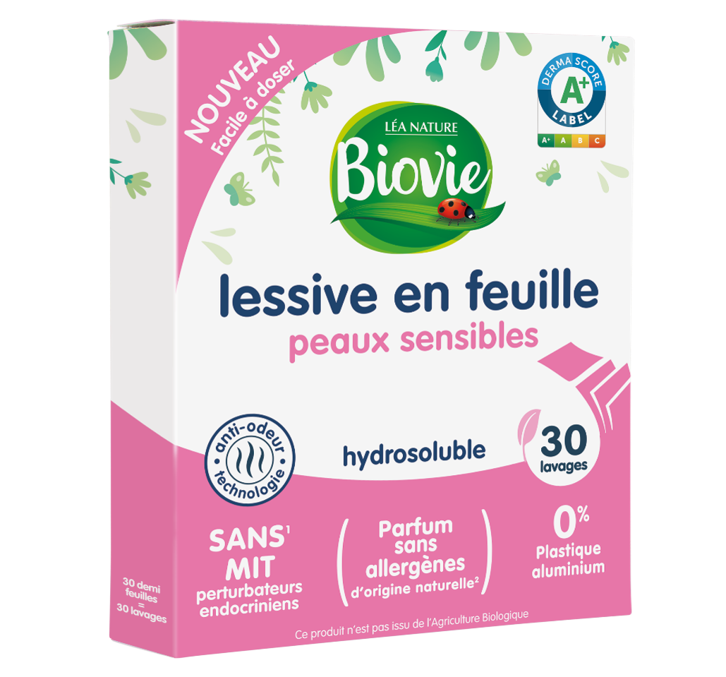 Feuille Lessive peaux sensibles Biovie